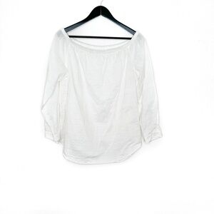Rag & Bone Shirt Top Off-shoulder White Long Sleeve Blouse